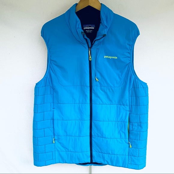 PATAGONIA MENS XXL NANO-AIR VEST LIGHT BLUE/YELLOW - Picture 6 of 16